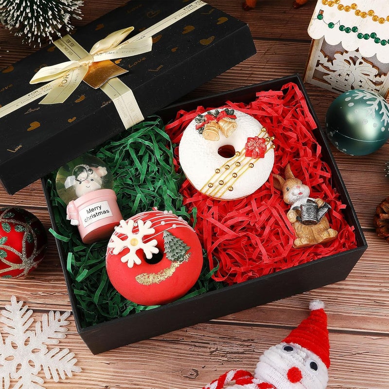 MARFOREVER 200g/7oz Christmas Crinkle Shredded Paper Filler, Xmas Red Green Raffia Cut Paper Shred Filler Grass for Christmas Basket Stuffing Gift Box Wrapping Party Decoration - Image 5